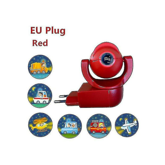 Thsinde - Led Projector Star Moon Animal Projector 6 Images Sensor Eu Plug Night Light Lamp For Kids Children Baby Bedroom Decoration-colorred
