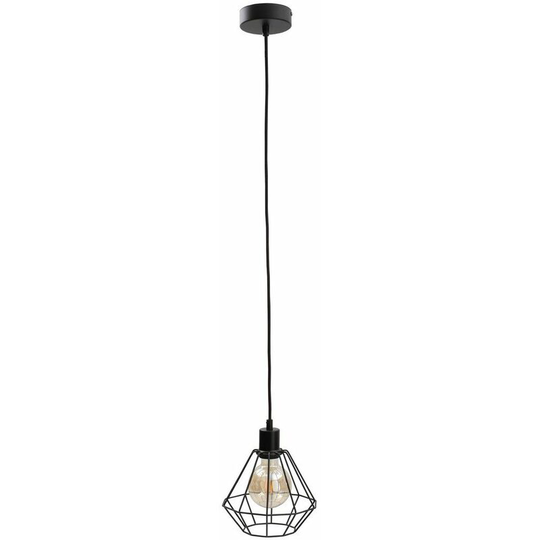 Keter Foskal Wire Frame Pendant Ceiling Light Black, 20cm, 1x E27