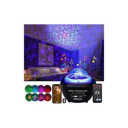Led Star Projector, Starry Sky Lamp Ocean Wave Projection with Remote Control, Timer and Bluetooth Speaker, for Bedroom/Kids/Party/Gift (Multicolor )