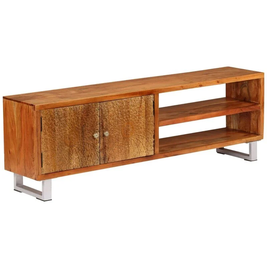 Vidaxl - tv Cabinet Solid Wood with Carved Doors 140x30x40 cm Brown
