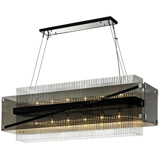 Hudson Valley Lighting - Apollo 12 Light Linear Dark Bronze Polished Chrome, Glass