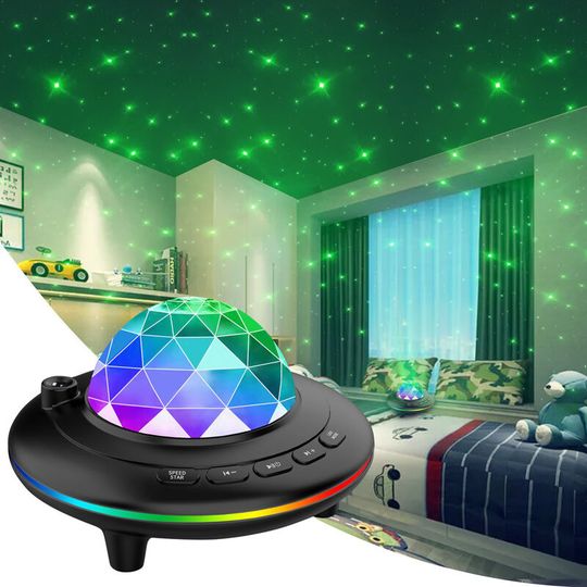Ufo bluetooth music star projector, star galaxy led projector lamp, green light