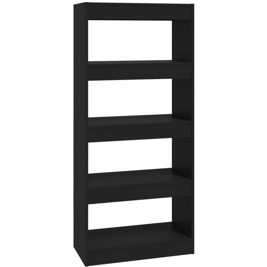 Book Cabinet/Room Divider Black 60x30x135 cm Engineered Wood Vidaxl Black