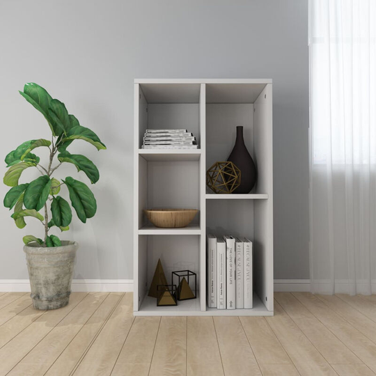 Book Cabinet/Sideboard High Gloss White 50x25x80 cm Chipboard