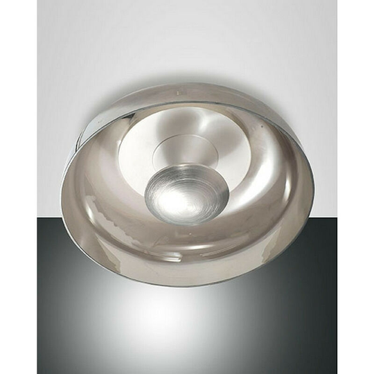 Fabas Luce Vintage Integrated led Semi Flush Light Transparent Grey Glass