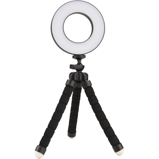 9CM/3.5IN Ring Light for Laptop 3-Colored Circle Lamp with Desktop Tripod 3200K¨C6000K 10 Adjustable Brightness for Live