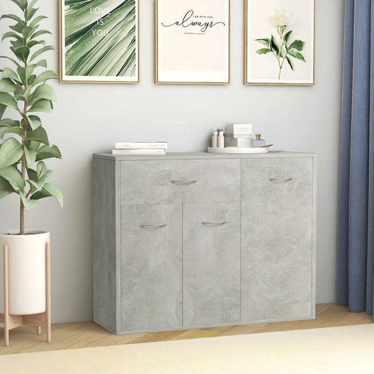 Sideboard Concrete Grey 88x30x70 cm Chipboard - Hommoo