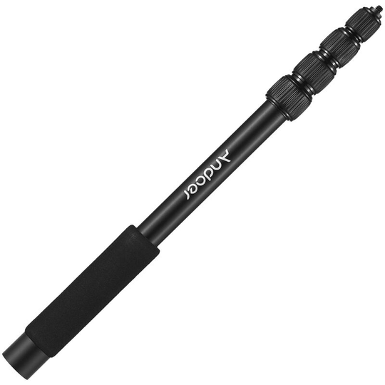 Andoer - Handheld Microphone Boom Arm 5-Section Extendable Mic Arm Aluminum Alloy Boom Pole for Microphones 1/4 Inch Screw & Thread with Foam Grip