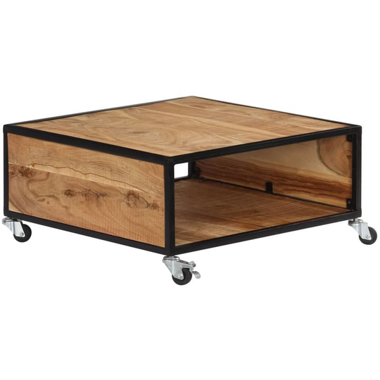 Coffee Table 70x70x32 cm Solid Acacia Wood VD13538 - Hommoo