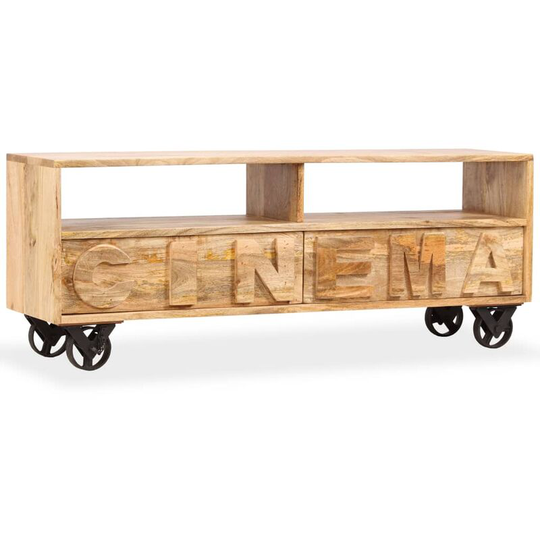 TV Cabinet Solid Mango Wood 120x30x48 cm - Brown