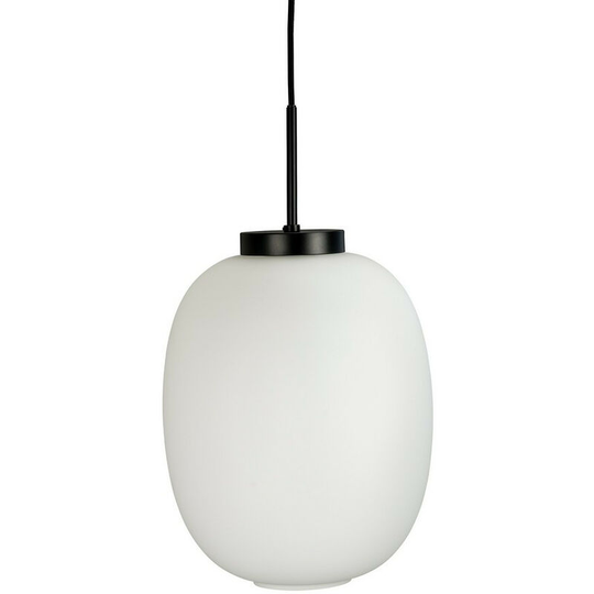 Dyberg Larsen Opal Globe Pendant Ceiling Light With Black Suspension 39cm