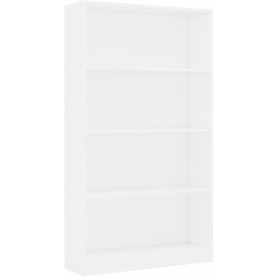 4-Tier Book Cabinet White 80x24x142 cm Engineered Wood Vidaxl White