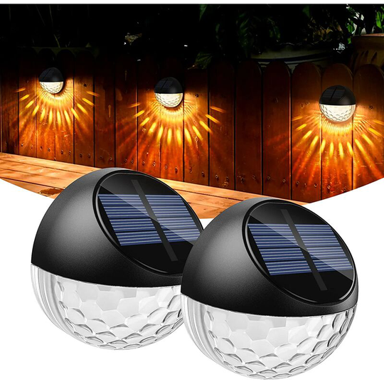 Aougo - led Solar Wall Lamp Outdoor Waterproof IP65 Warm White Light, Wall Lighting Decorative Outdoor Lamp for Garden Fence Patio Front Door