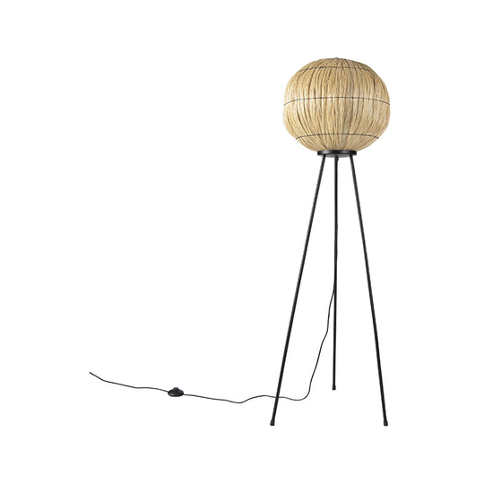 Oriental floor lamp tripod seagrass - Canno - Naturel