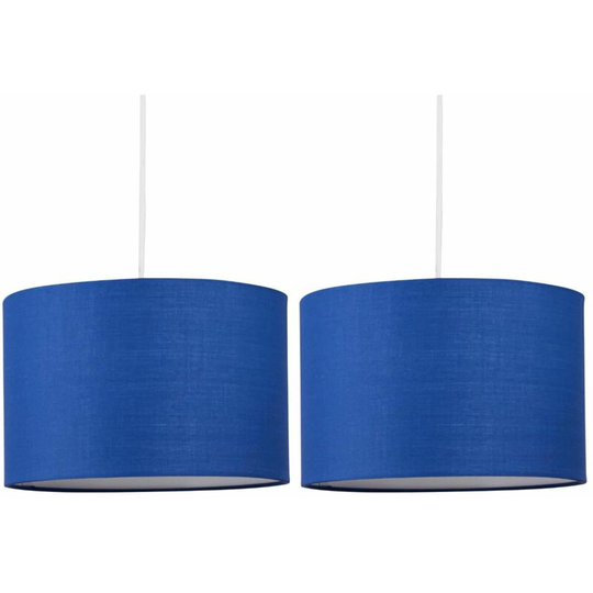 Set of 2 Navy Blue 25cm Ceiling Light Shades - Navy blue cotton