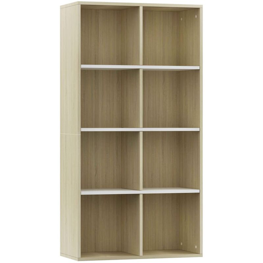 Book Cabinet/TV Cabinet White and Sonoma Oak 36x30x114 cm Engineered Wood Vidaxl Multicolour