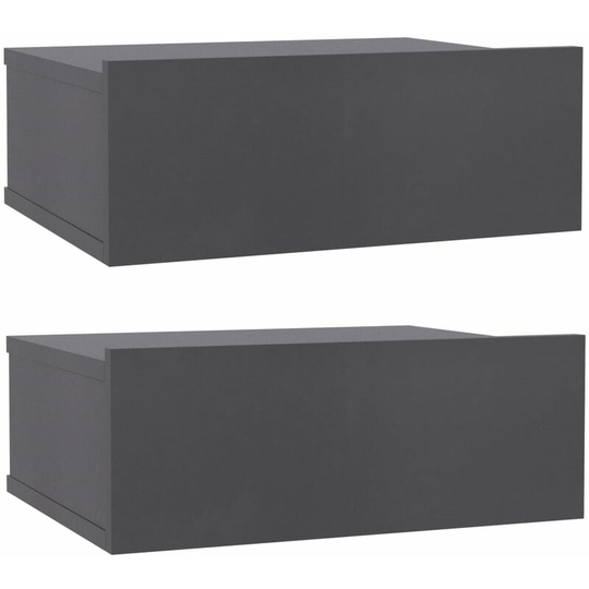 Floating Nightstands 2 pcs Grey 40x30x15 cm Engineered Wood Vidaxl Grey