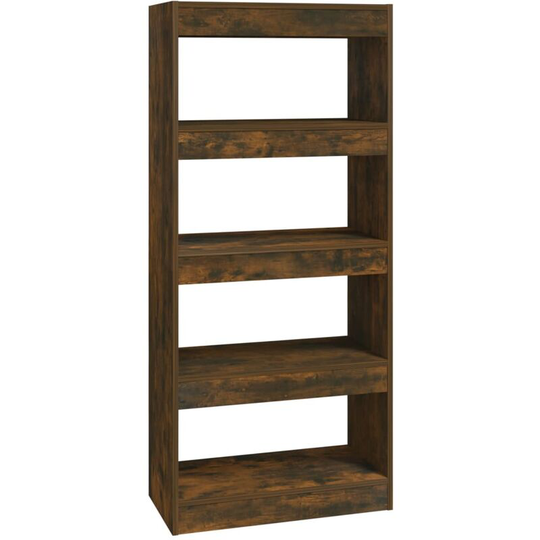 Book Cabinet/Room Divider Smoked Oak 60x30x135 cm Engineered Wood Vidaxl Brown