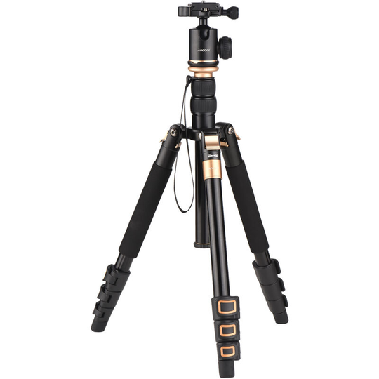 Andoer - 140cm/55in Travel Tripod for Camera Aluminum Alloy Tripod Stand with Detachable Monopod 360°Rotatable Ball Head 8kg/17.6lbs Load Capacity