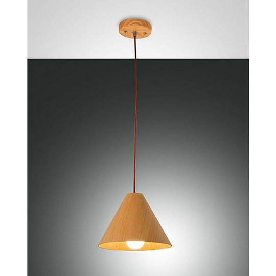 Fabas Luce Esino Dome Pendant Ceiling Lights Oak Glass, E27