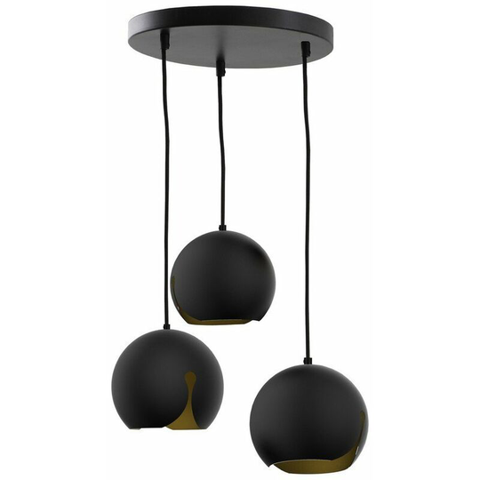 Keter Malaga Cluster Pendant Ceiling Light Black, 32cm, 3x E27