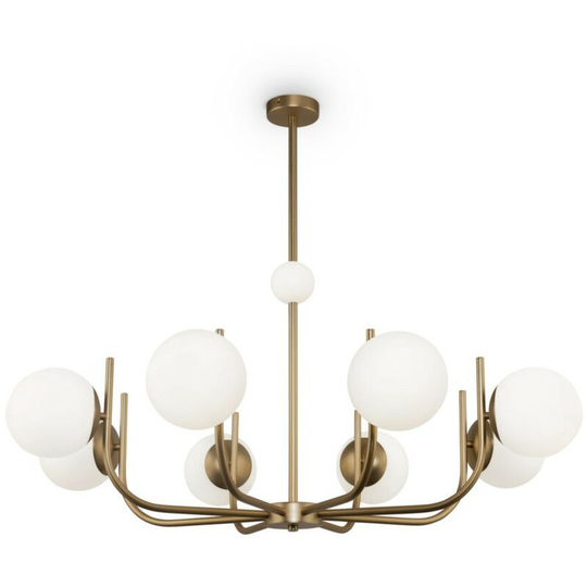 Maytoni Lighting - Maytoni Modern - Rendez-vous Modern Rendez-vous 8 Light Brass Pendant Ceiling Light Glass Shade