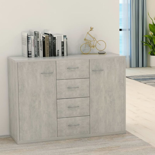 Sideboard Concrete Grey 88x30x65 cm Chipboard - Grey