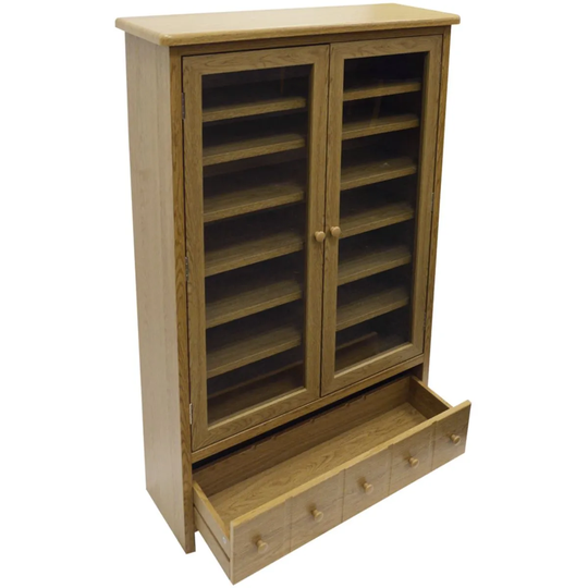 Techstyle Montana 409 Cd / 224 Dvd / Blu-ray / Video Media Storage Cabinet Oak