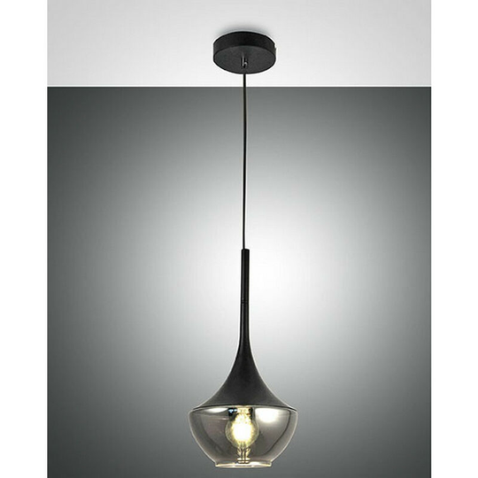Fabas Luce Apollo Dome Pendant Ceiling Lights Black Glass, E27