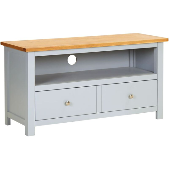 Devenirriche - tv Cabinet 90x35x48 cm Solid Oak Wood - Grey