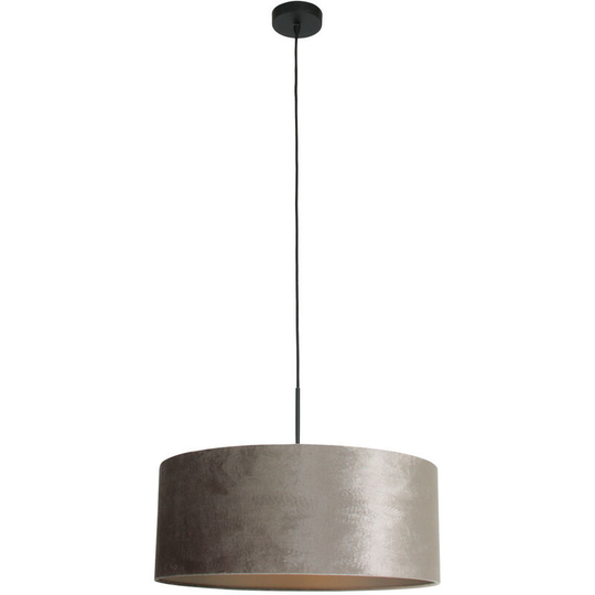 Sienna Sparkled Light Cylindrical Pendant Ceiling Light Matt Black, Silver Shade