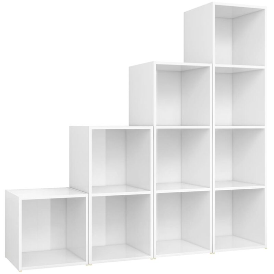 Vidaxl - 4 Piece tv Cabinet Set High Gloss White Engineered Wood White