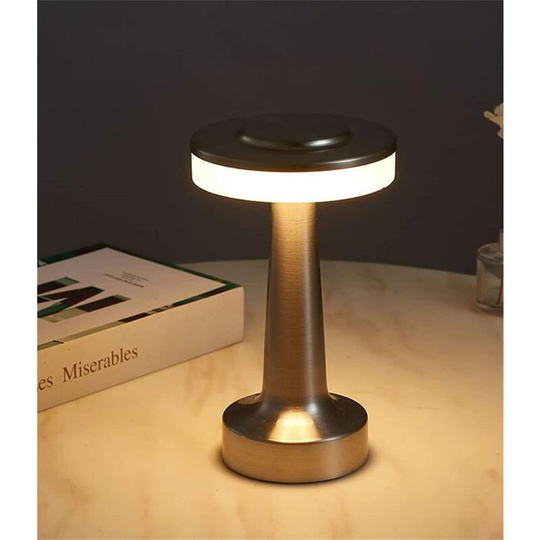 Aougo - Portable led Bedside Lamp, Gold Wireless Table Lamp with 3 Color Changes, Stepless Dimming, Rechargeable Night Light for Bedroom, Work, Bars,