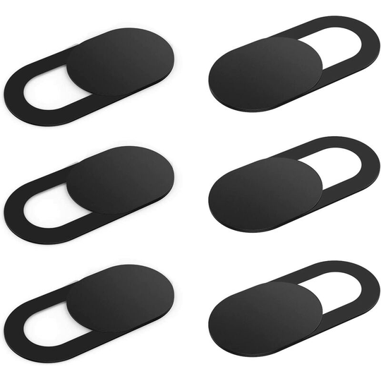 Webcam Cover 6 Pack Webcam Cover Laptop Accessories, Ultra Thin Camera Cover Film with Clean Cloth (Black)