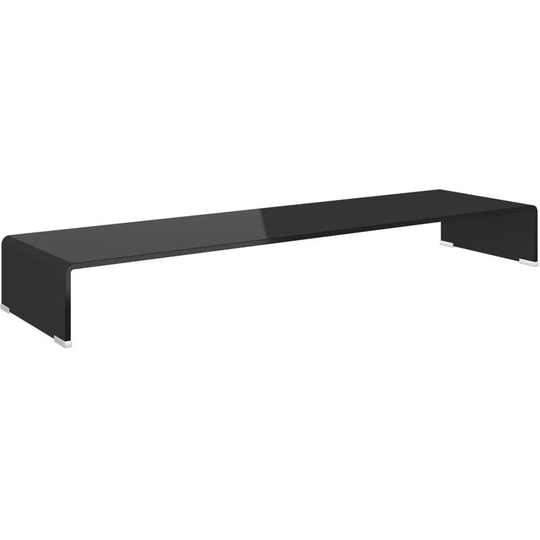 Devenirriche - tv Stand/Monitor Riser Glass Black 110x30x13 cm - Black