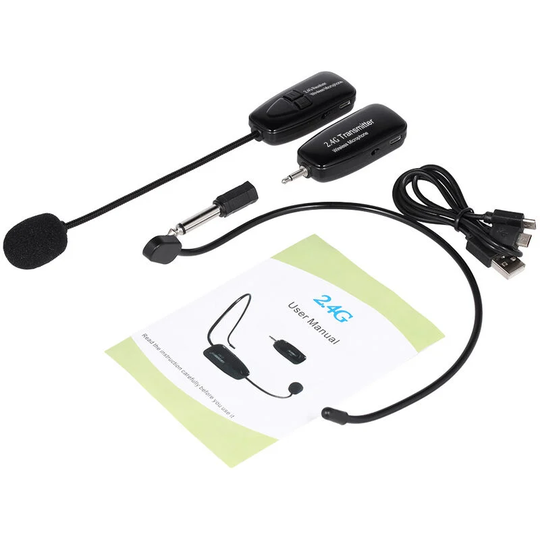 XXD-G18 2.4G Portable Wireless Microphone Noise Cancelling Mic for Recording Youtube Meeting Interview Studio Video Black
