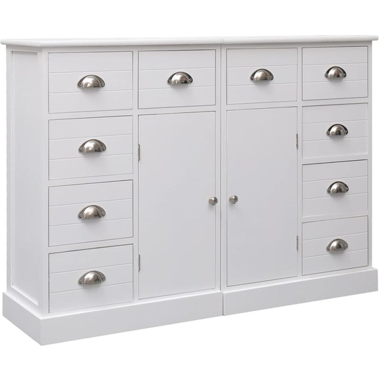 Topdeal - Sideboard with 10 Drawers White 113x30x79 cm Wood VDTD24716