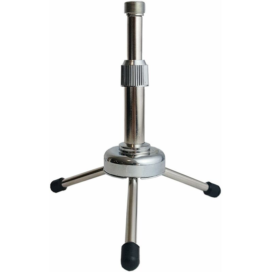 Desk Microphone Stand Metal Tripod Base Short Clip Holder Table Mic Bracke