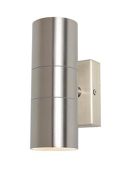 Camden 2 Light Up And Down Wall Light - Brushed Stainless Steel