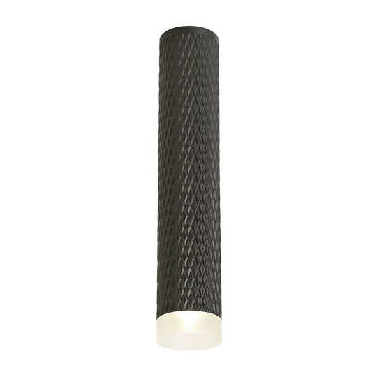 1 Light 30cm Surface Mounted Ceiling GU10, Sand Black, Acrylic Ring - Luminosa Lighting