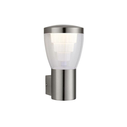 Saxby Carraway - Integrated led 1 Light Outdoor Wall Light Brushed Stainless Steel, Clear IP44