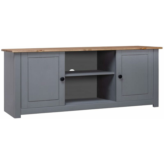 Devenirriche - tv Cabinet Grey 120x40x50 cm Solid Pine Wood Panama Range - Grey