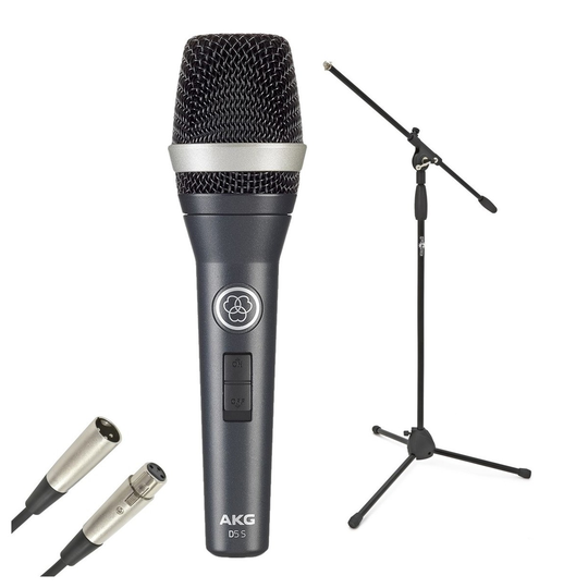 AKG D5 S Dynamic Vocal Microphone with Stand and Cable
