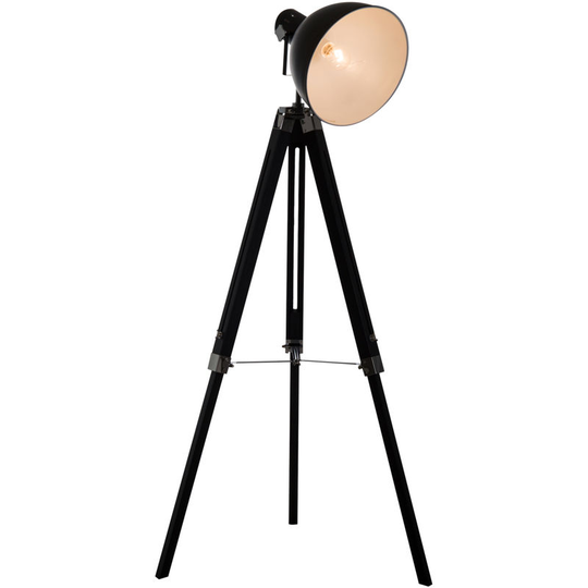 Stand Floor Lamp Tripod Light Livingroom Studio Dome Shade Retro Style - White - Homcom
