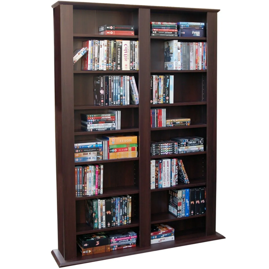 Techstyle Genesis Multimedia 1060 Cd / 420 Dvd Blu-ray Storage Shelves Dark Oak