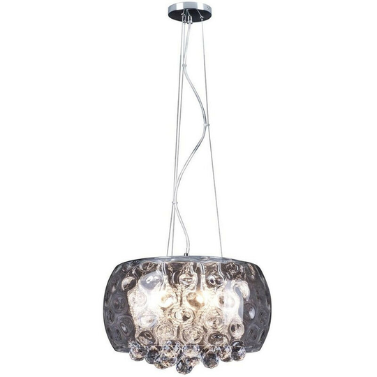 Linea Verdace Ice Clear Cylindrical Pendant Ceiling Light Chrome