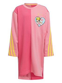 adidas Disney Younger Girls Minnie Mouse Sports Dress - Light Pink, Light Pink, Size 3-4 Years, Women