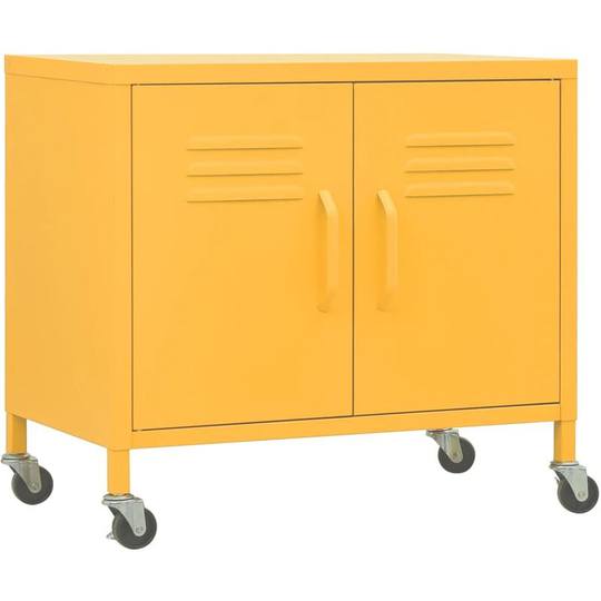 Storage Cabinet Mustard Yellow 60x35x56 cm Steel Vidaxl Yellow