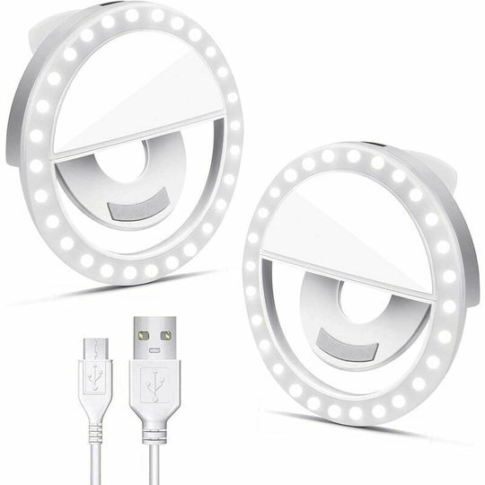 Briday - 2PCS led Selfie Ring Light Phone Rechargeable Selfie Ring Light 3 Adjustable Brightness Levels Selfie Light Lamp for Live Stream, TikTok,