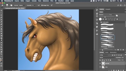 Como Desenhar e Pintar Cavalos em Photoshop